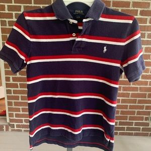 Polo by Ralph Lauren Navy Striped Polo (M 10/12)